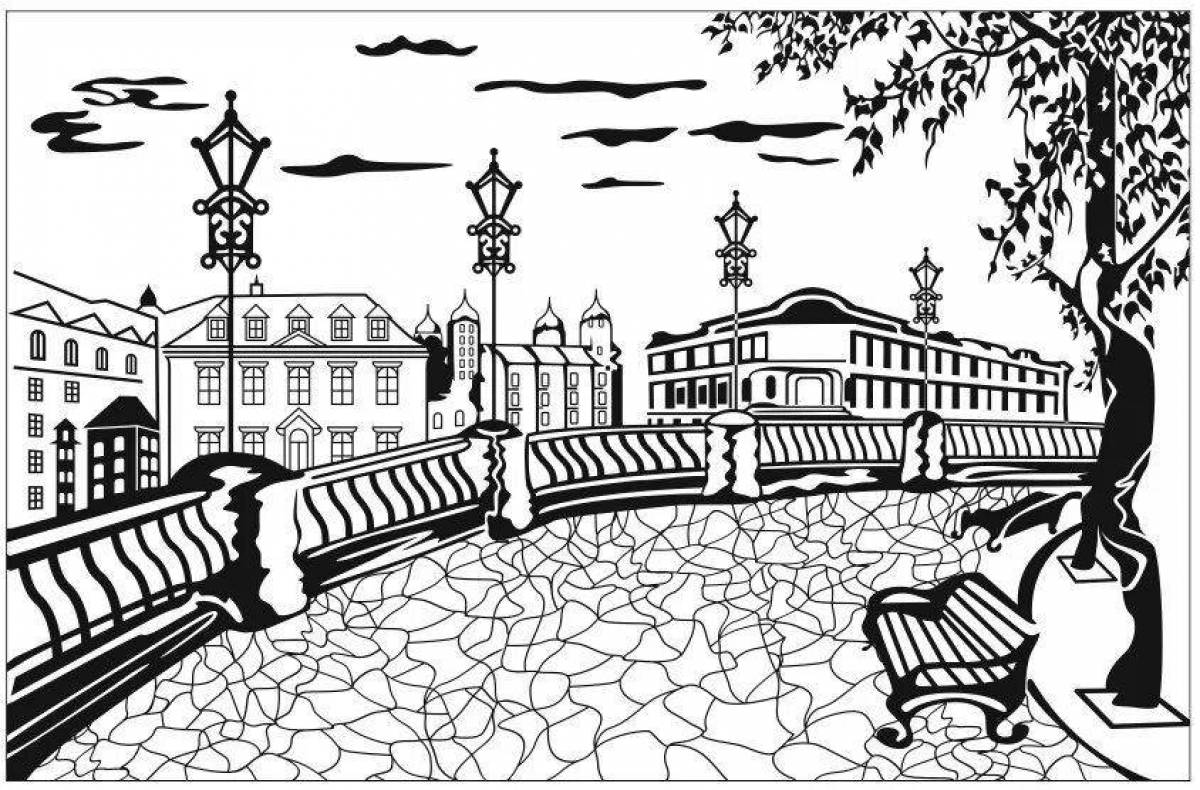 Coloring page inviting petersburg