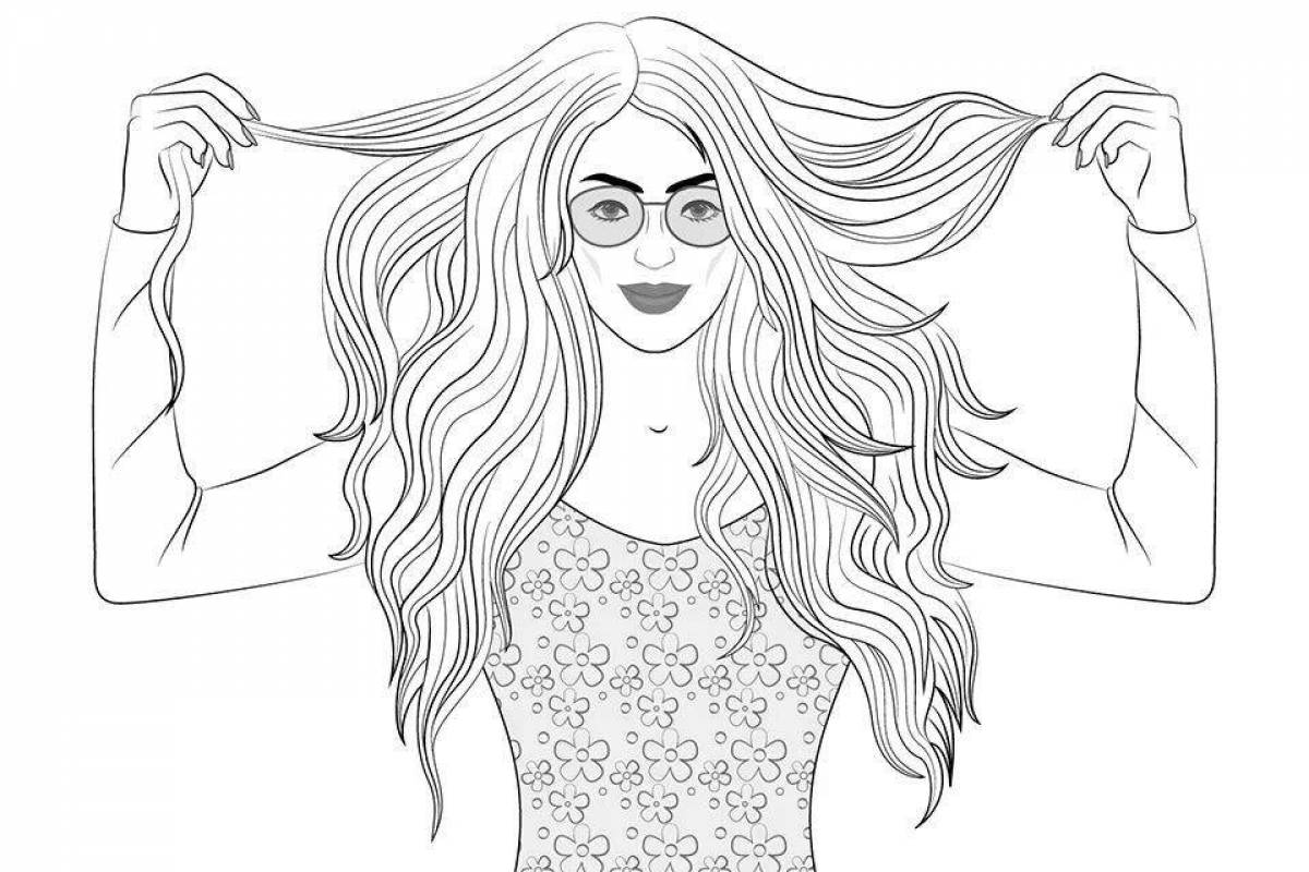 Radiant coloring page female