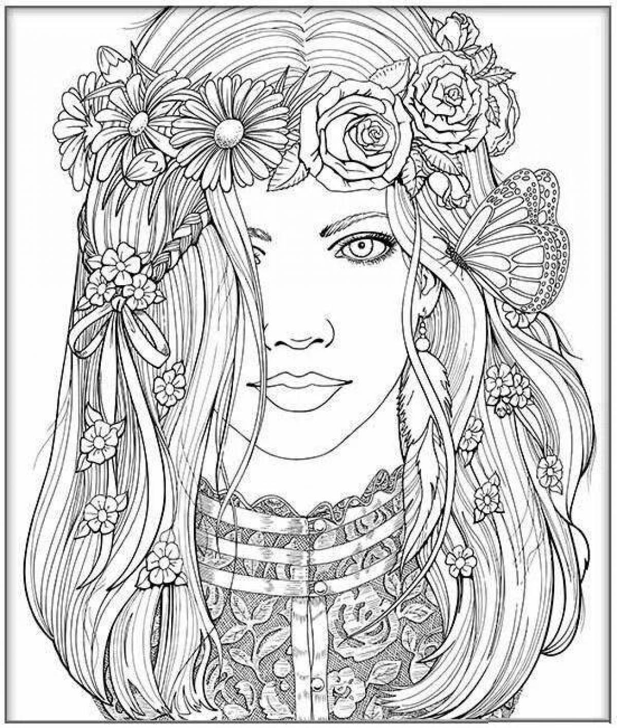 Charming coloring book for women