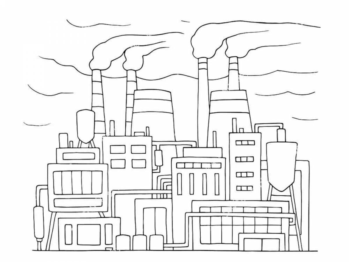 Colorful power plant coloring page