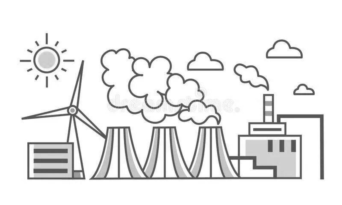 Charming power station coloring page