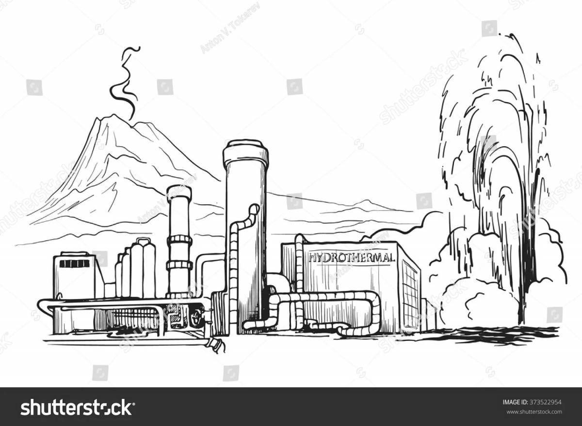 Great power plant coloring page
