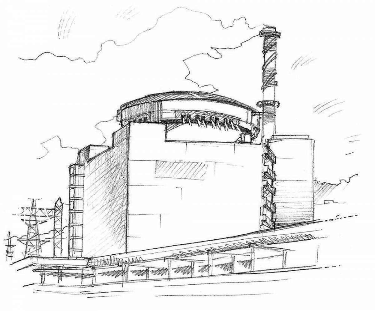 Impressive power plant coloring page