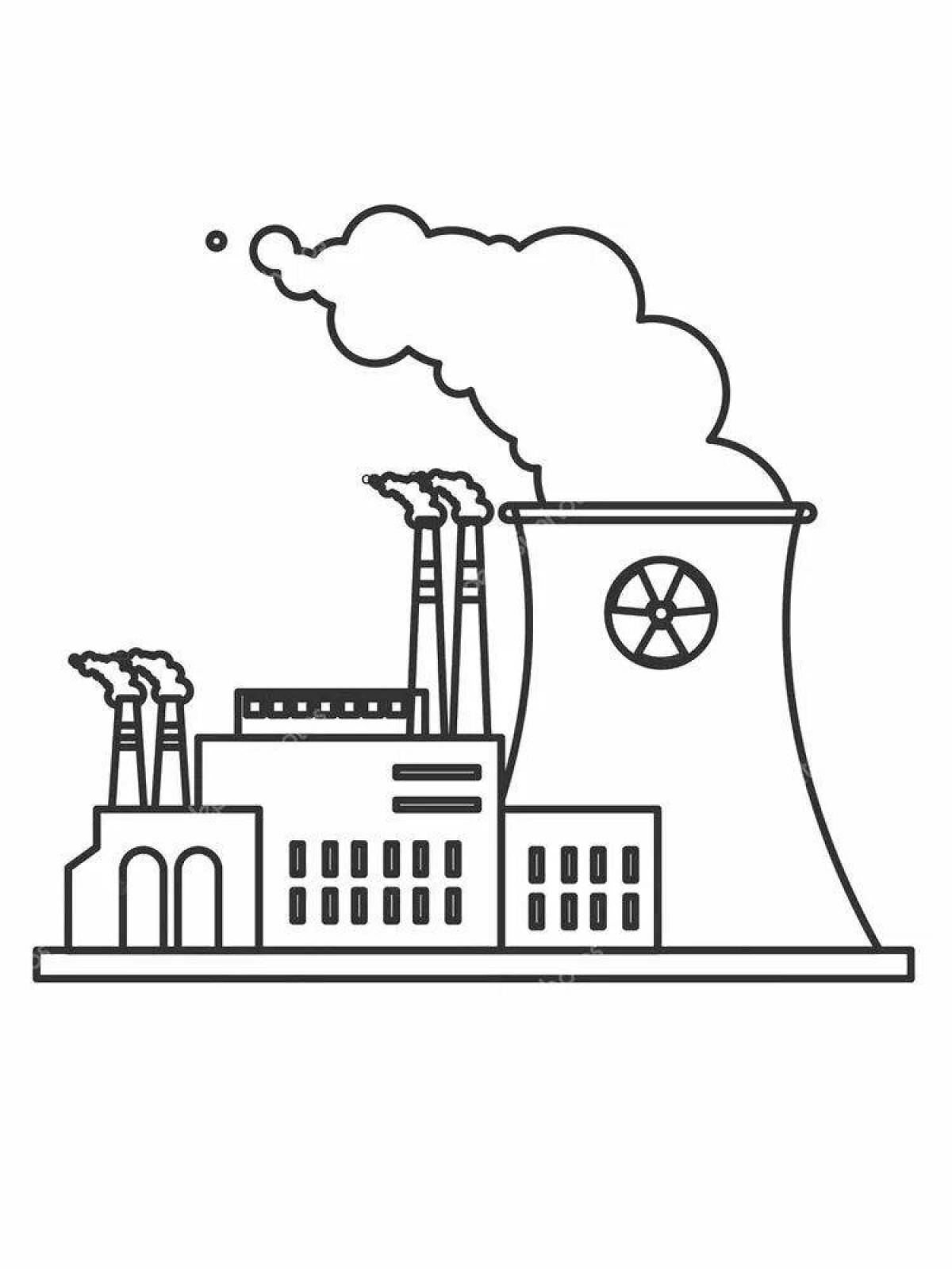 Improved power plant coloring page