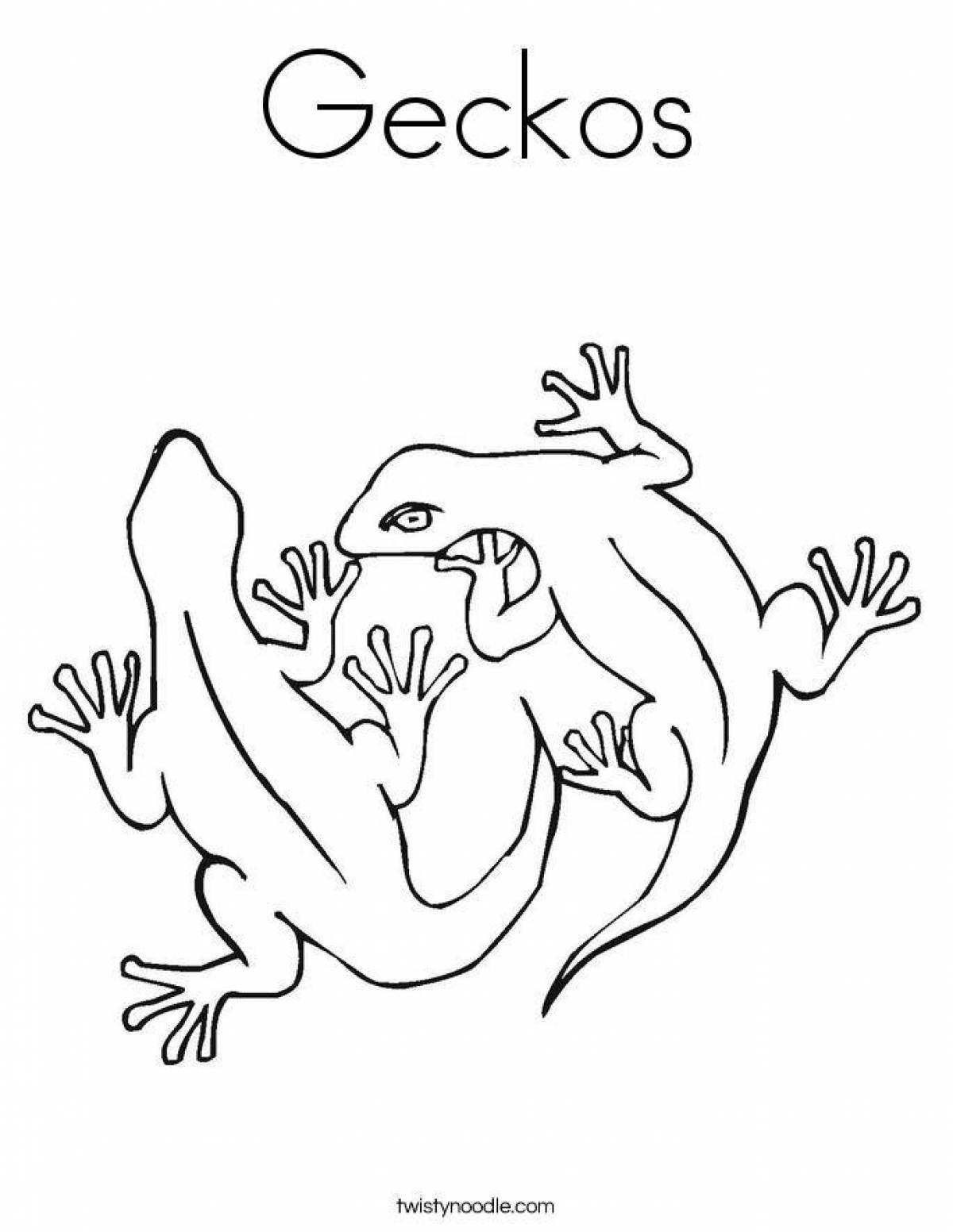 Magic gecko coloring page