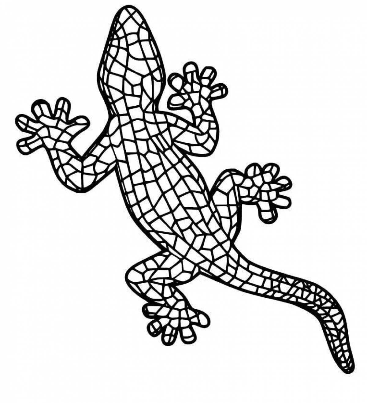 Cute gecko coloring book