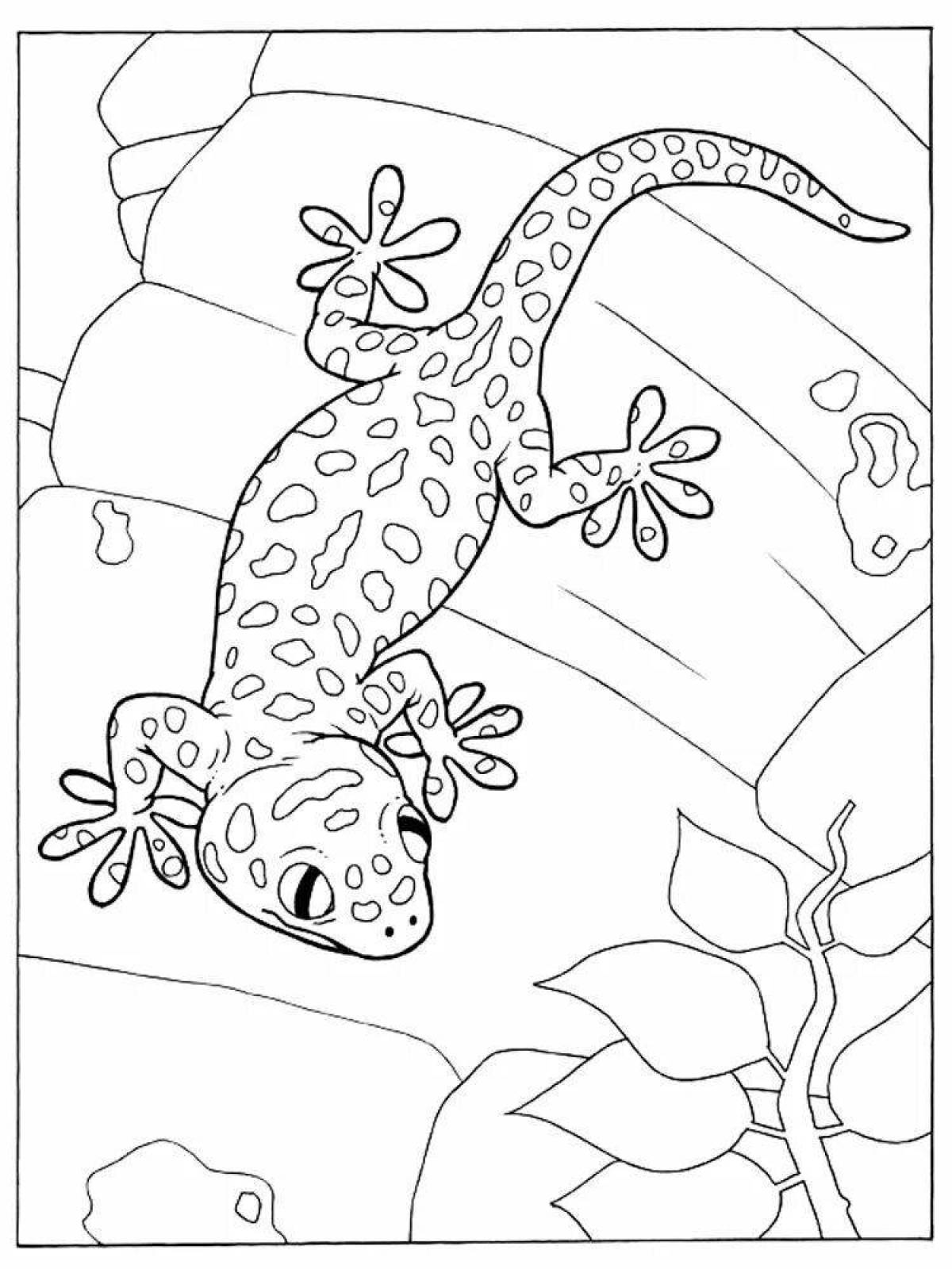 Sweet gecko coloring page