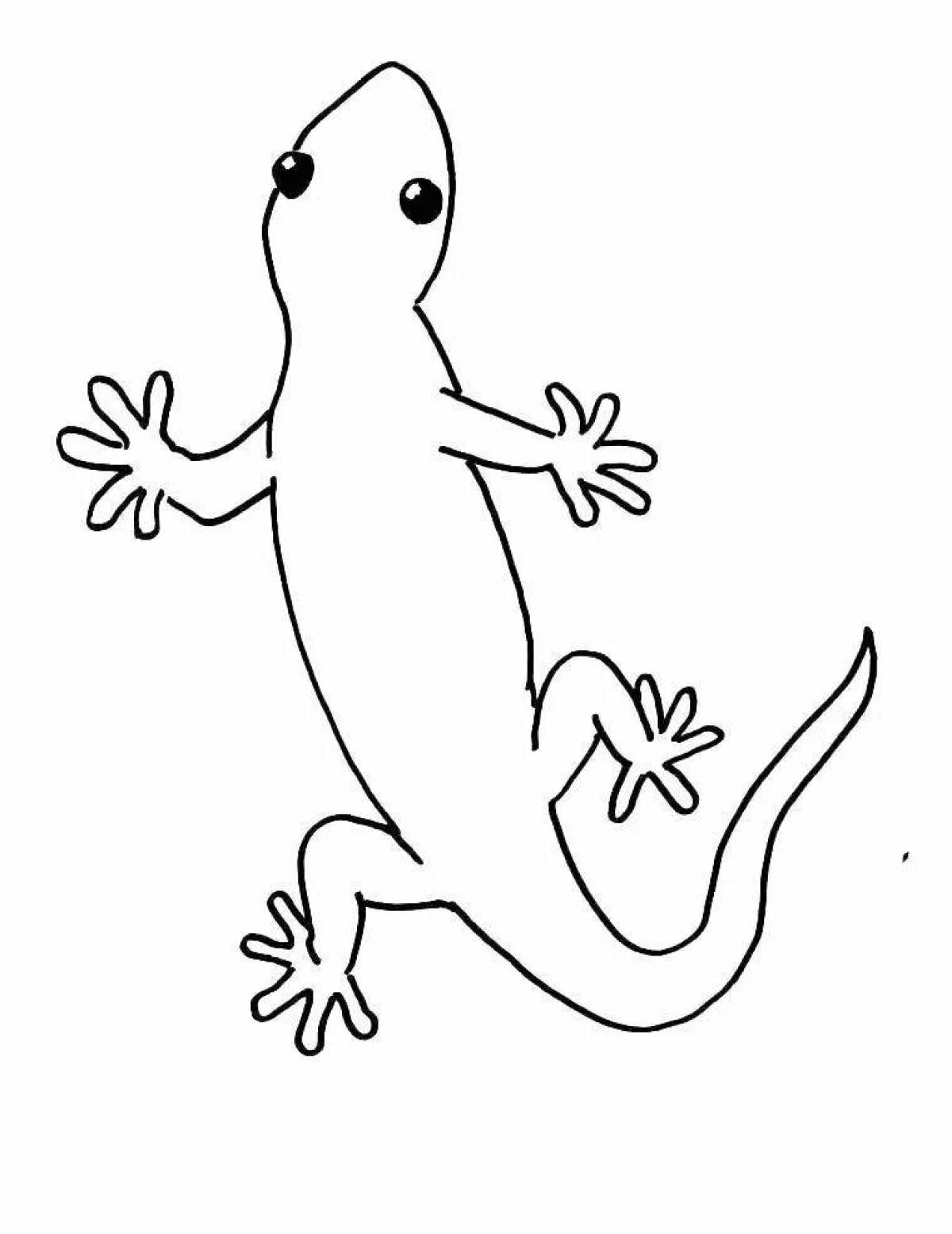 Adorable gecko coloring page