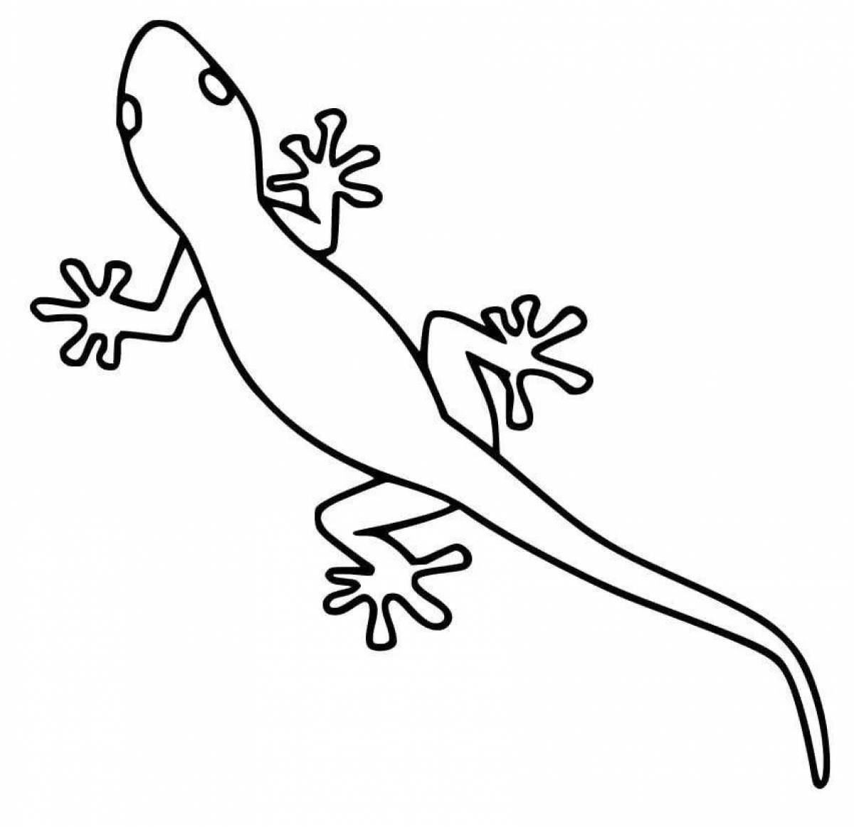 Glowing gecko coloring page