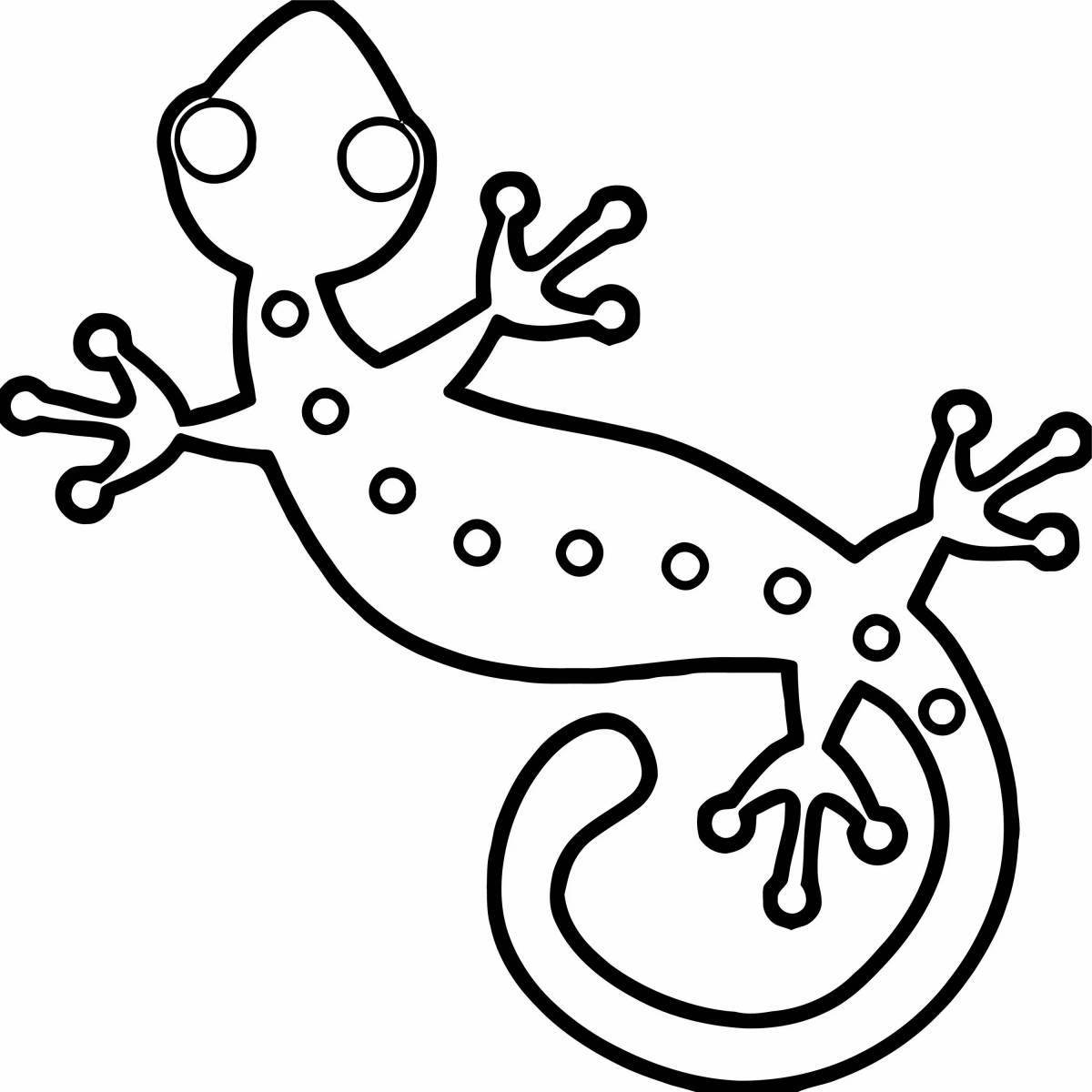 Coloring book shining gecko