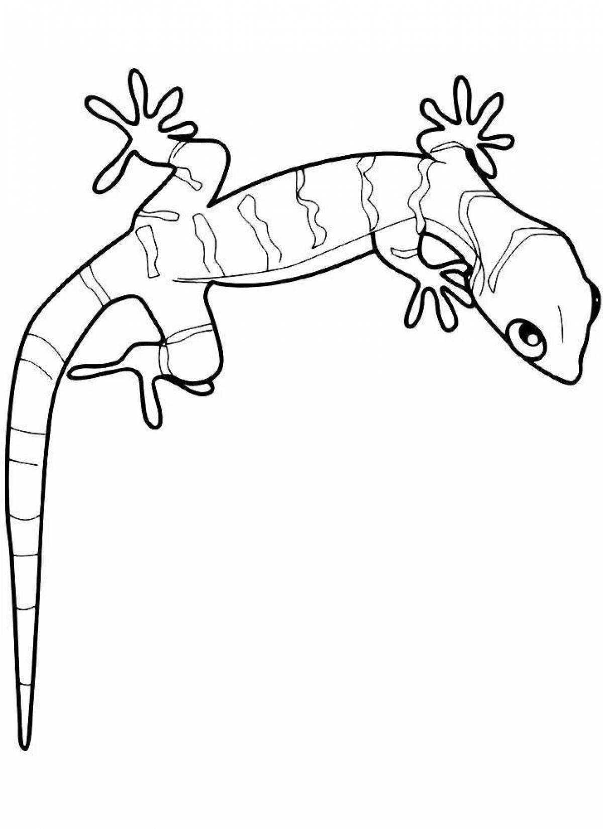 Shiny gecko coloring page