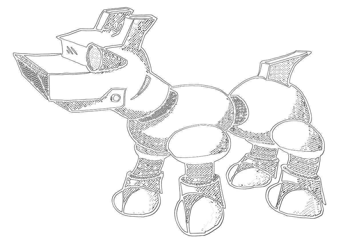 Robodog colorful coloring page