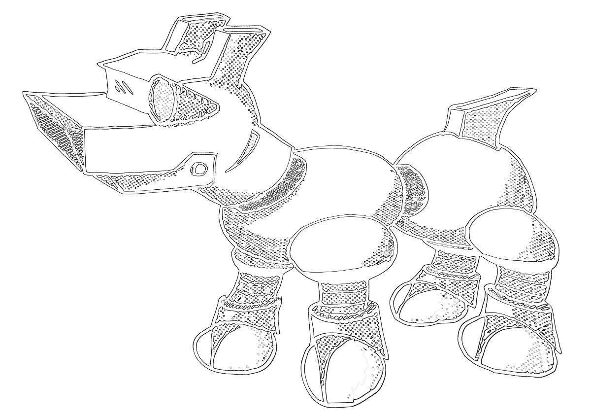 Красочная страница раскраски робособака