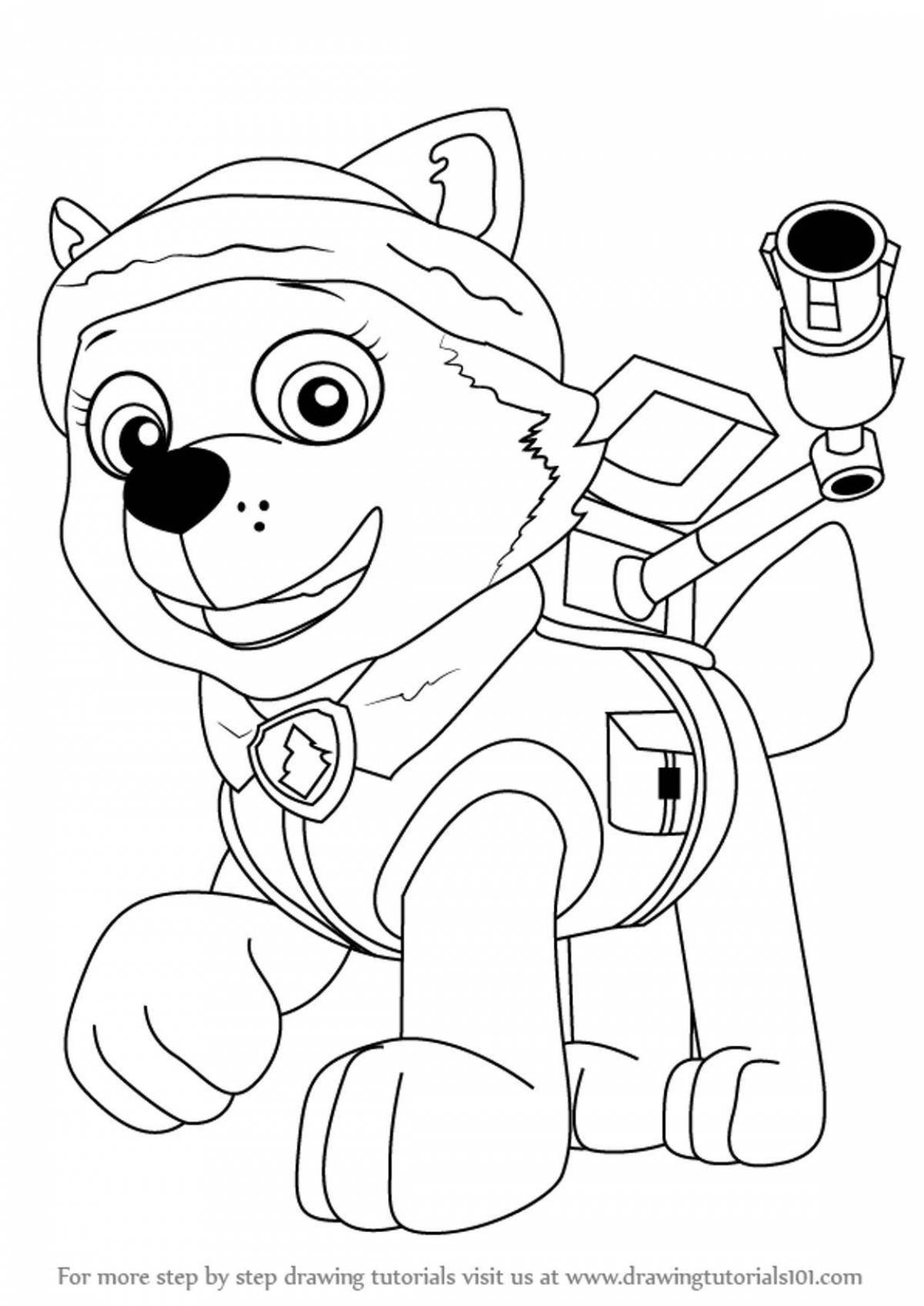 Coloring book bright robodog