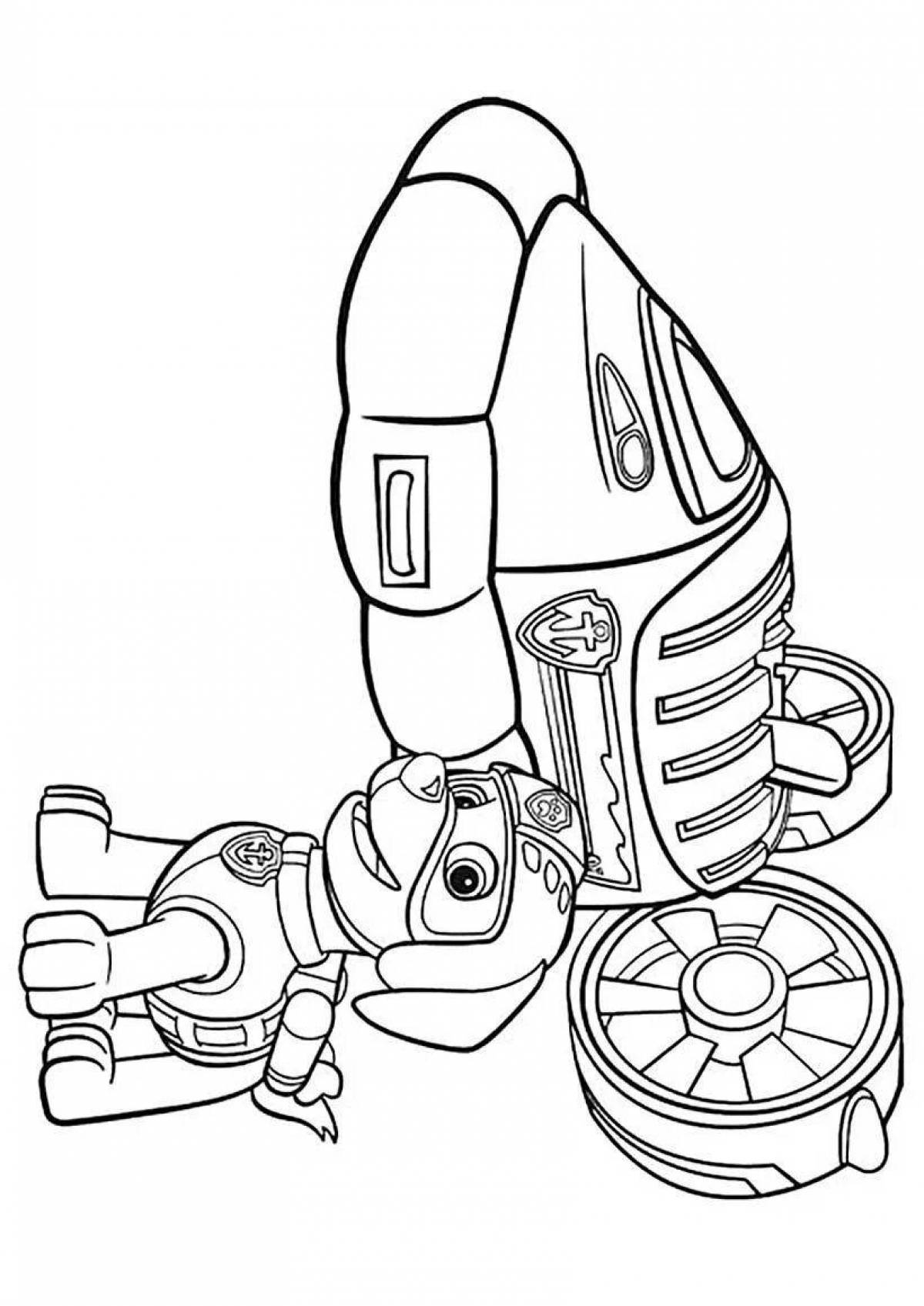 Gorgeous robot dog coloring page