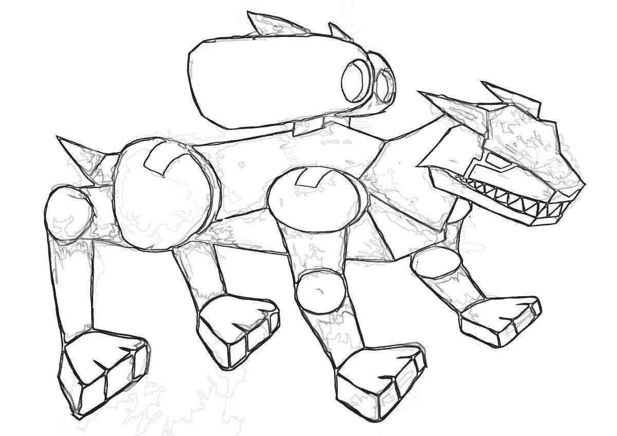 Coloring page adorable robot dog