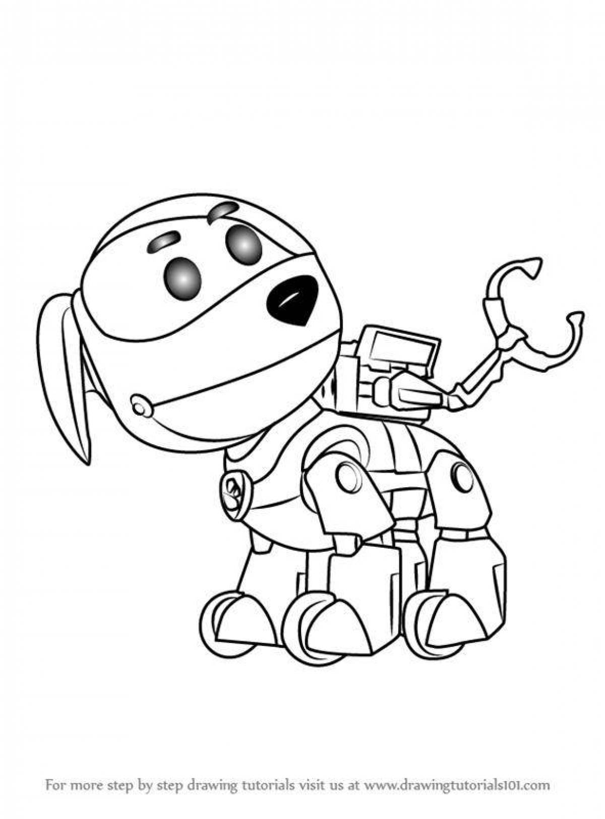Coloring page amazing robot dog