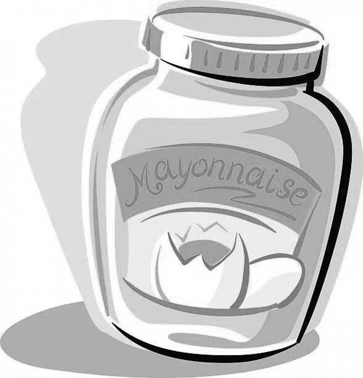 Playful mayonnaise coloring page
