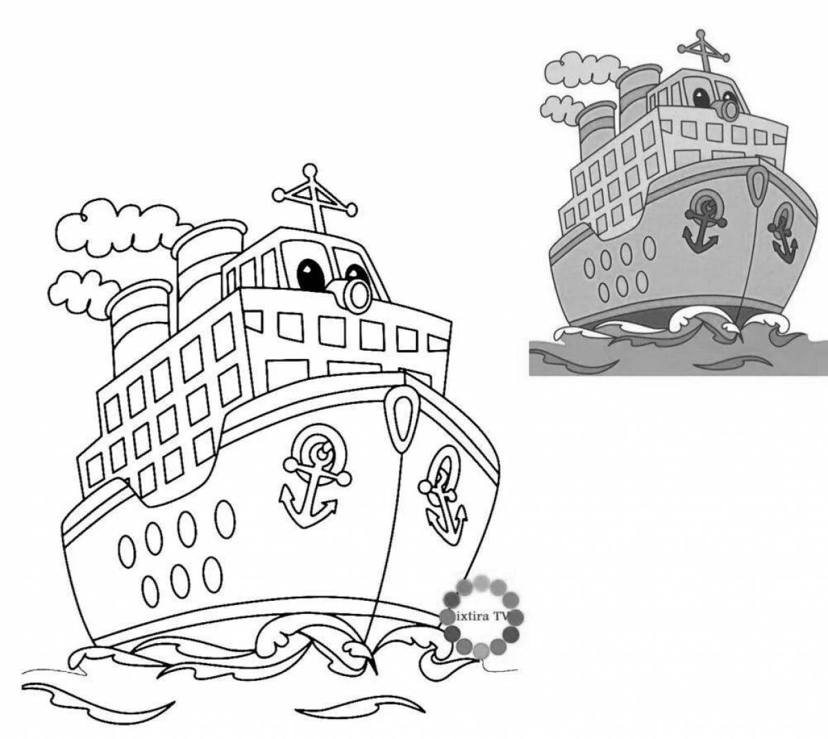 Coloring page happy steamer