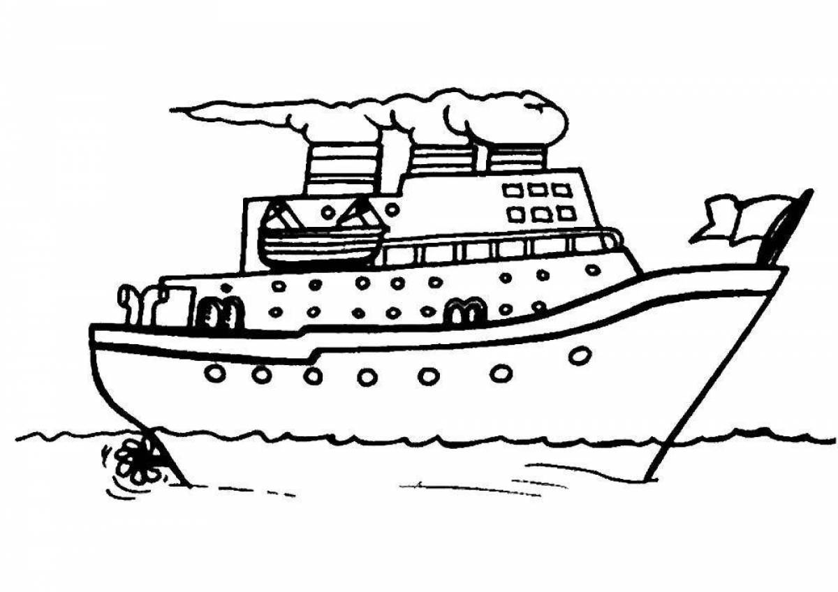Great steamship coloring page