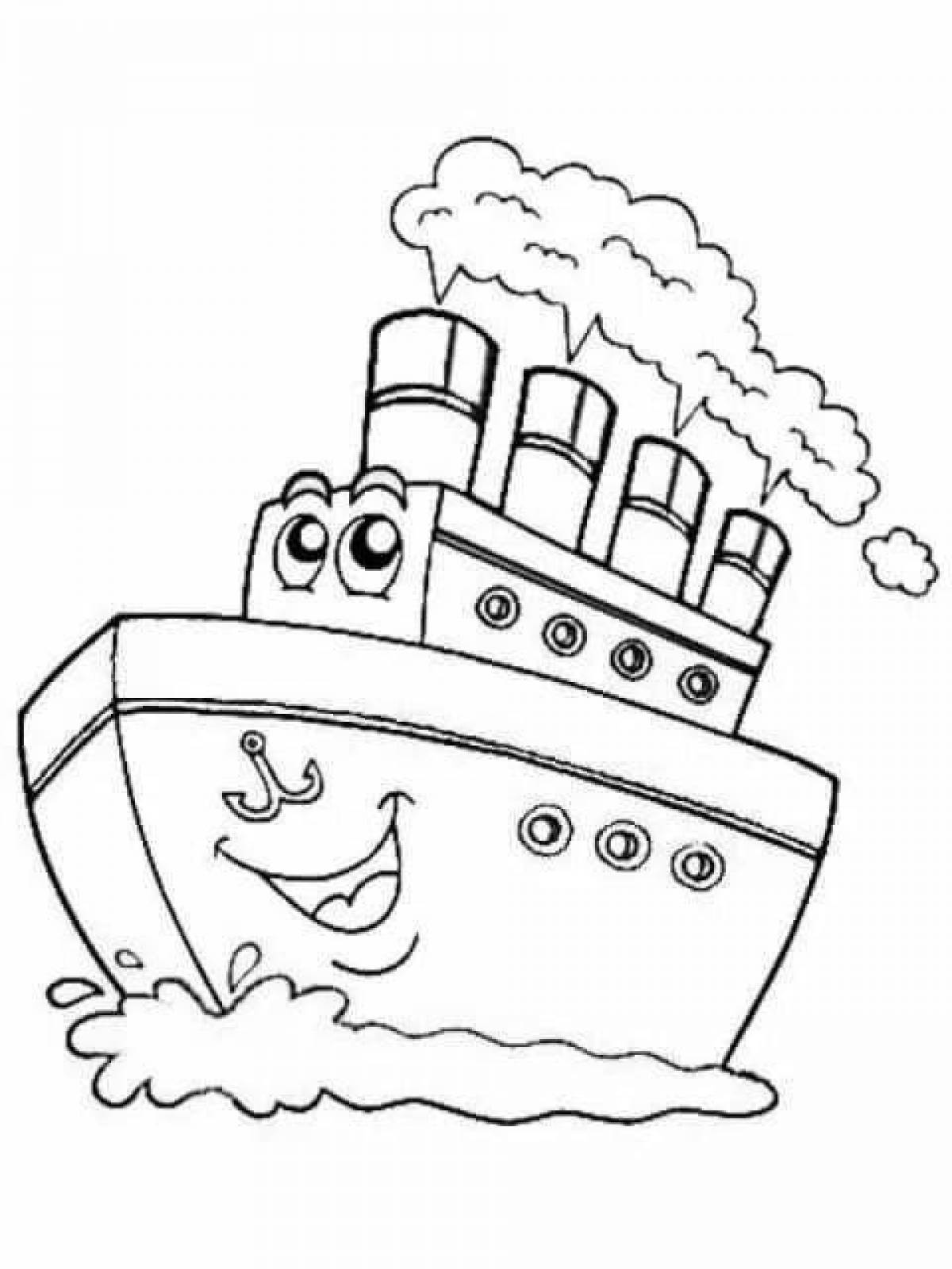 Раскраска Блестящая раскраска парохода