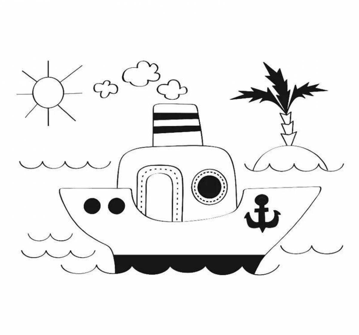 Раскраска Раскраска сказочный пароход