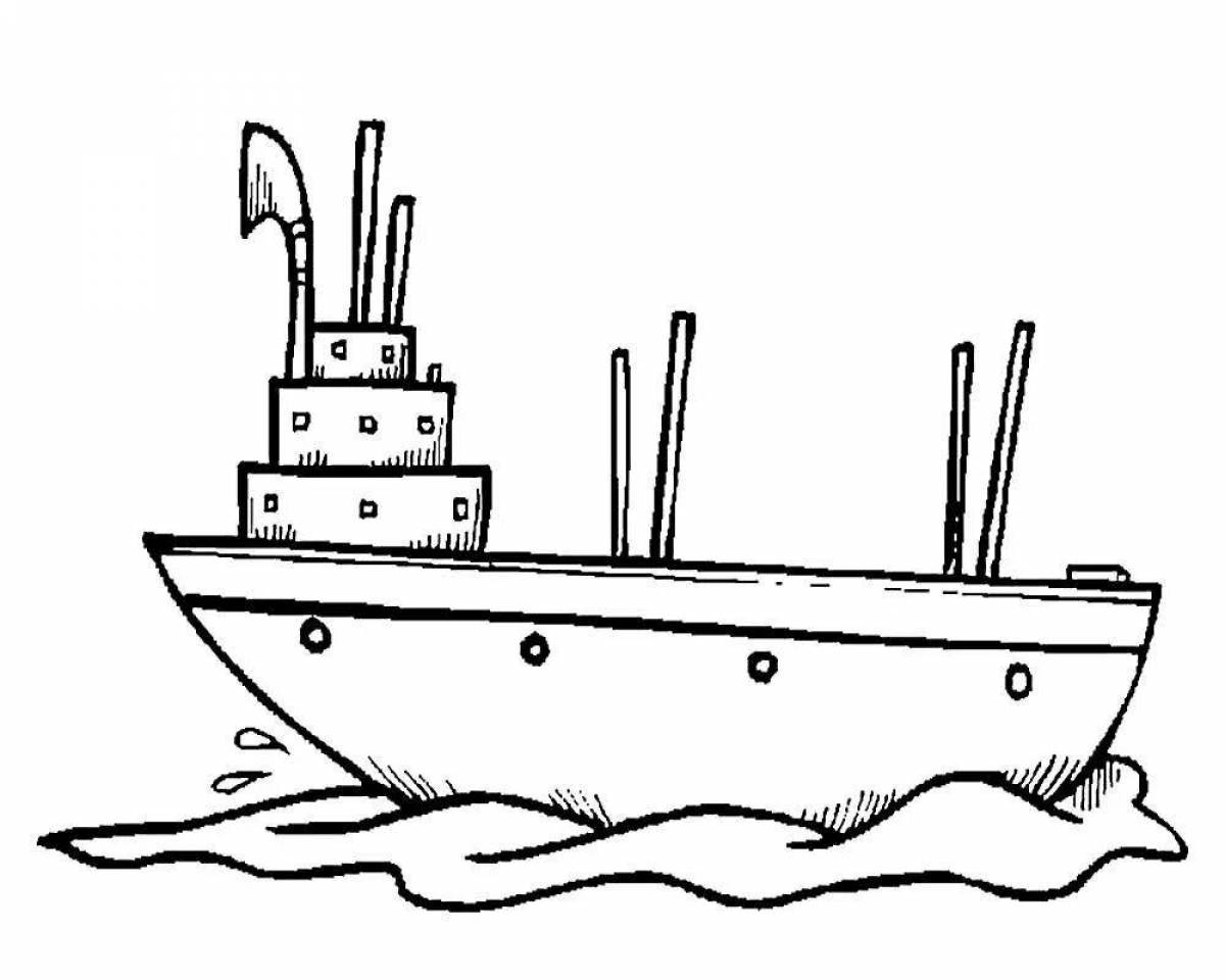 Coloring page dazzling steamship