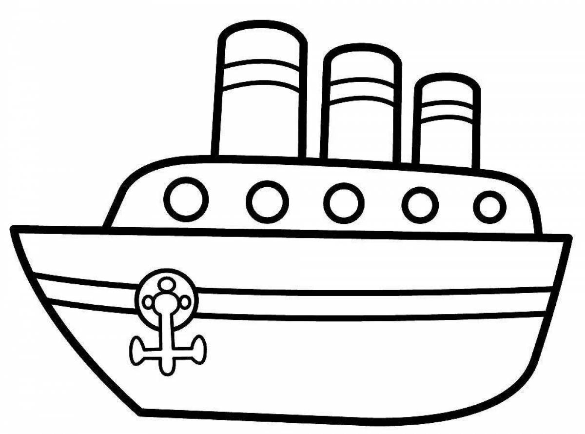 Coloring page funny steamer