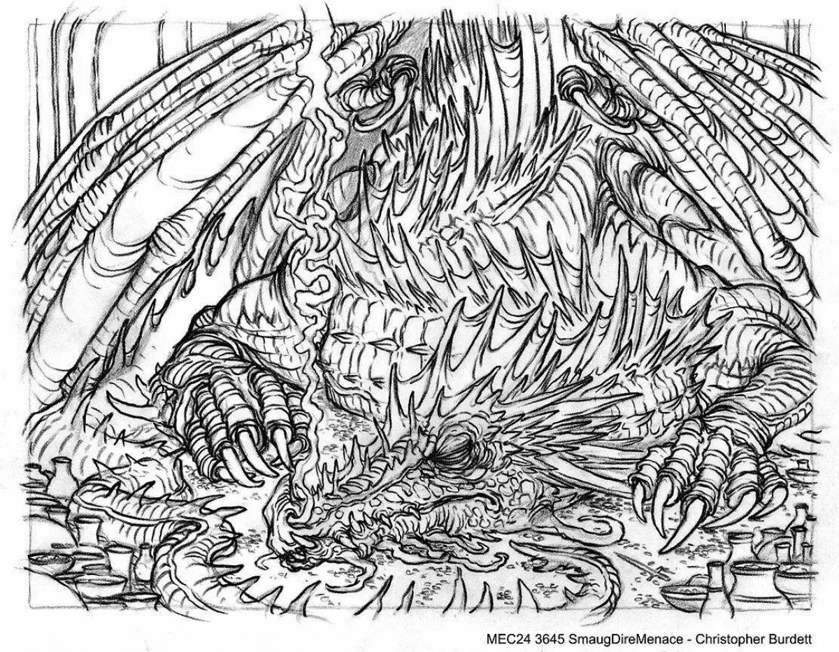Smaug glitter coloring book