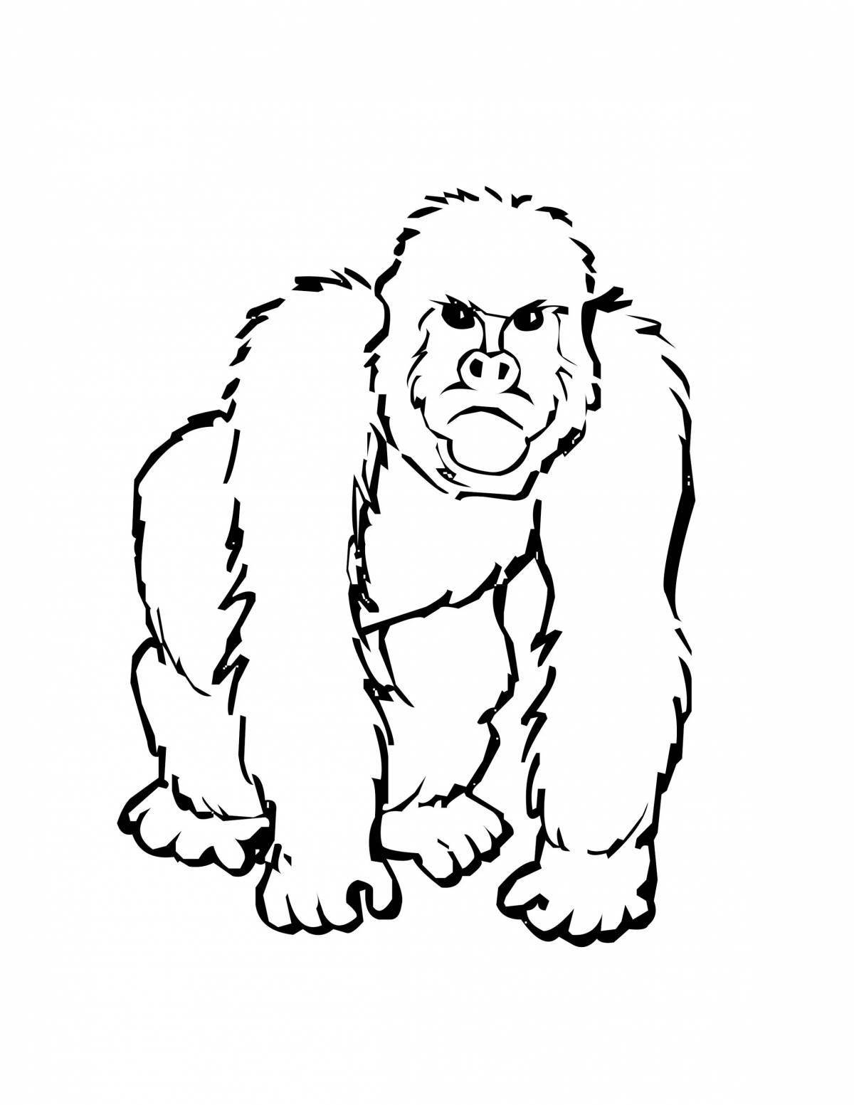 Раскраска смелый орангутанг