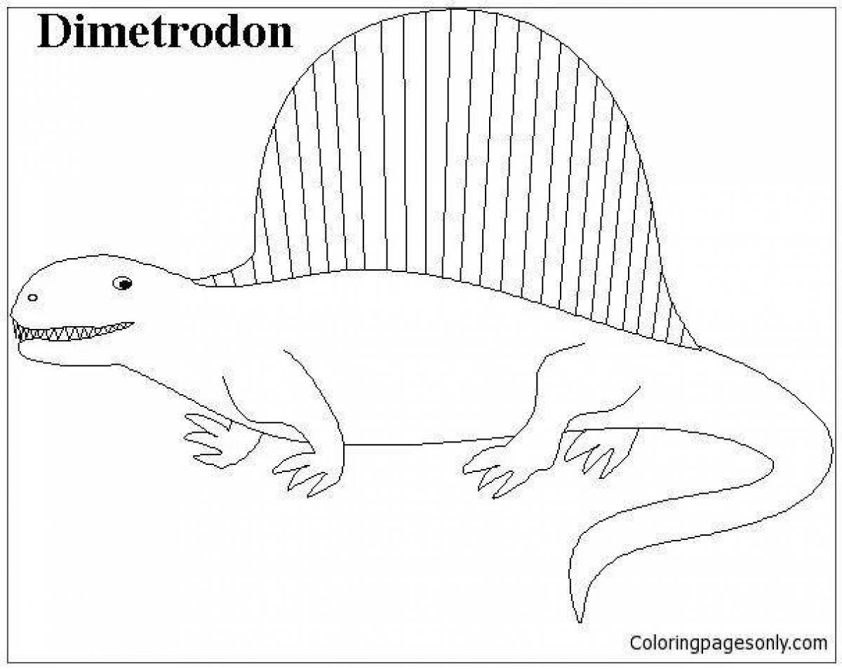 Charming dimetrodon coloring page