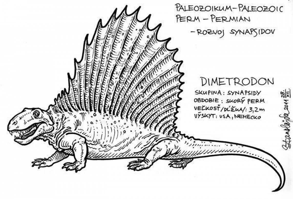 Beautiful dimetrodon coloring page