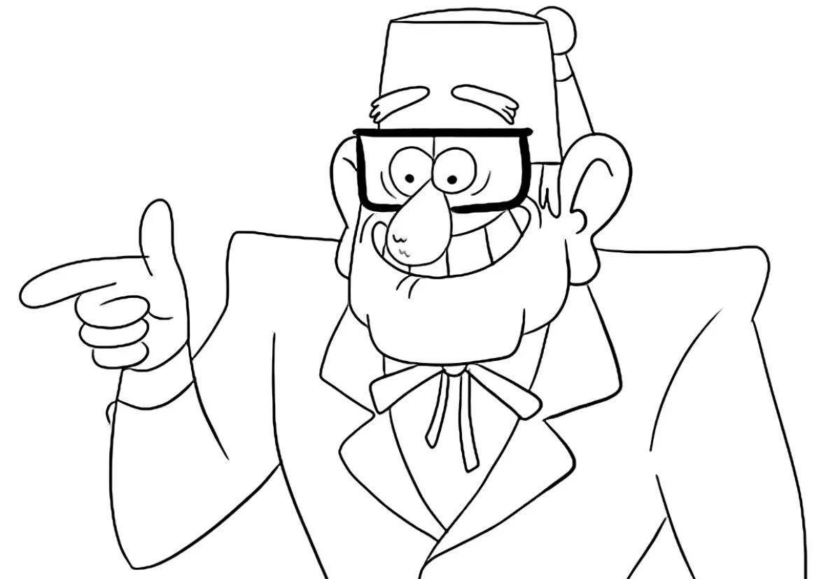 Glowing uncle coloring page