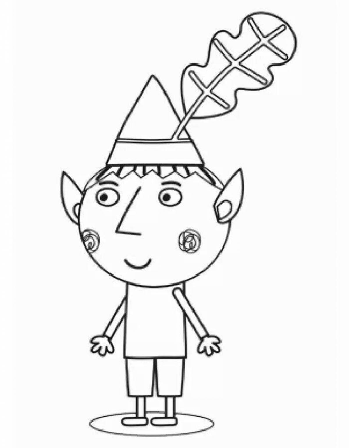 Playful holly coloring page