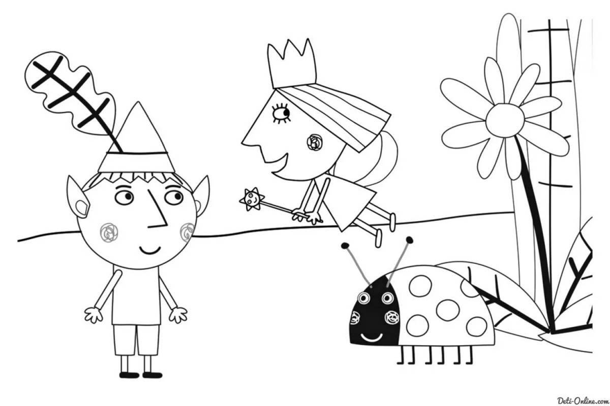 Animated holly coloring page