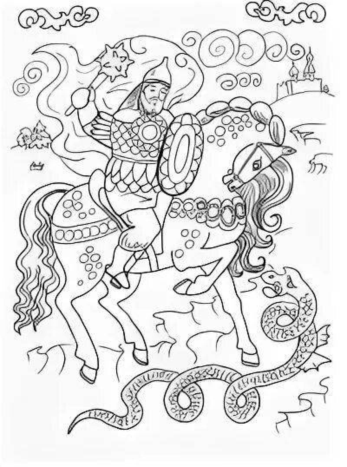 Coloring page charming palekh