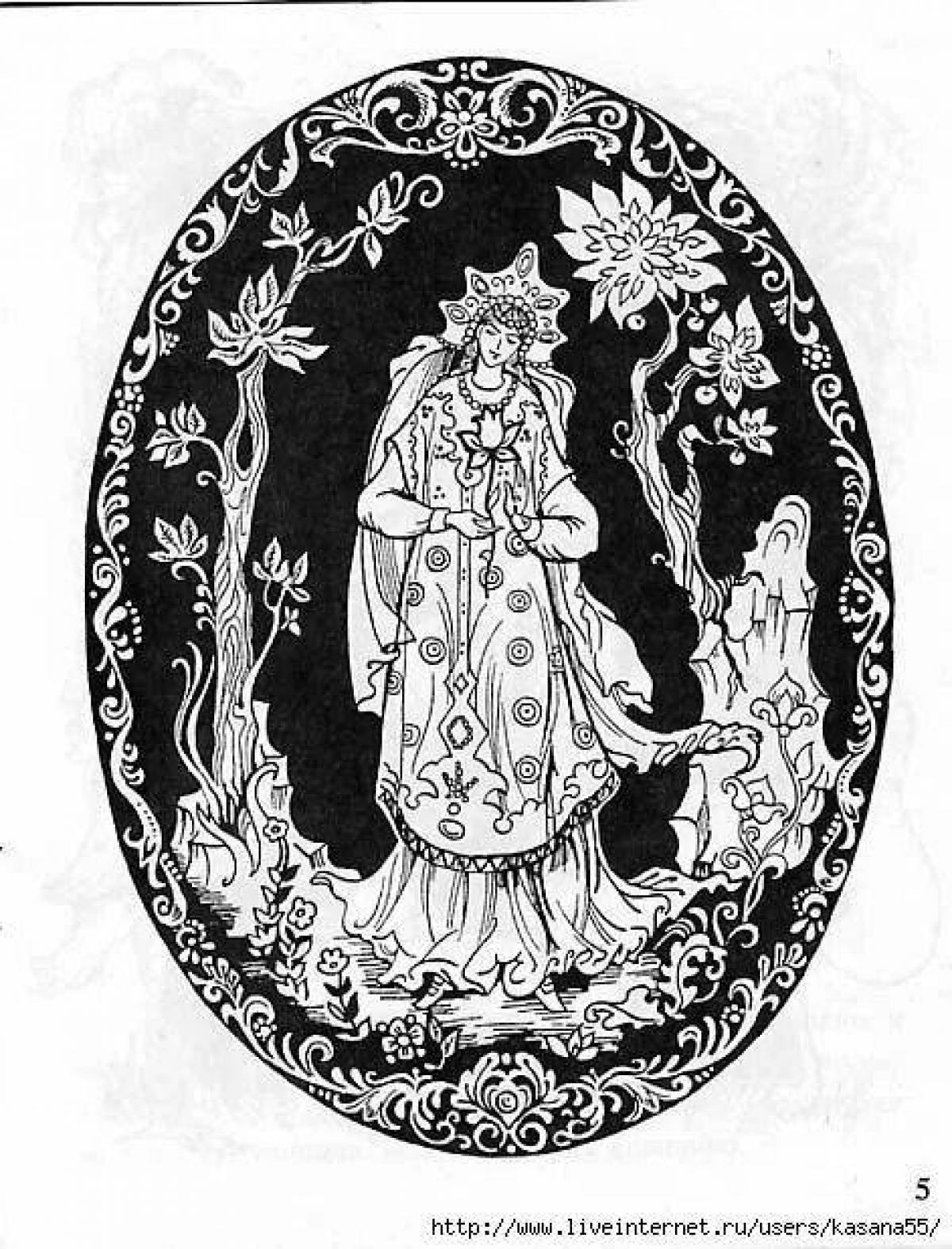 Coloring page dazzling palekh