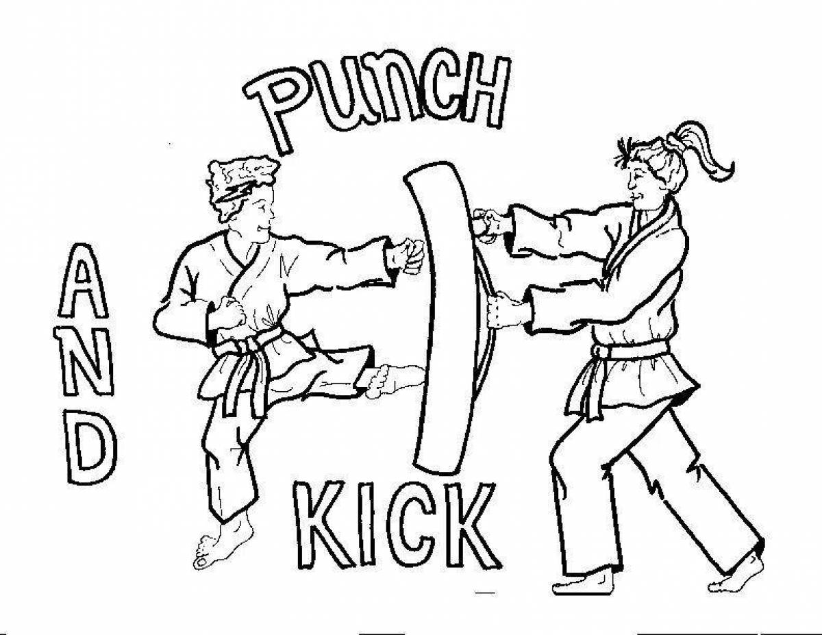 Daring taekwondo coloring page