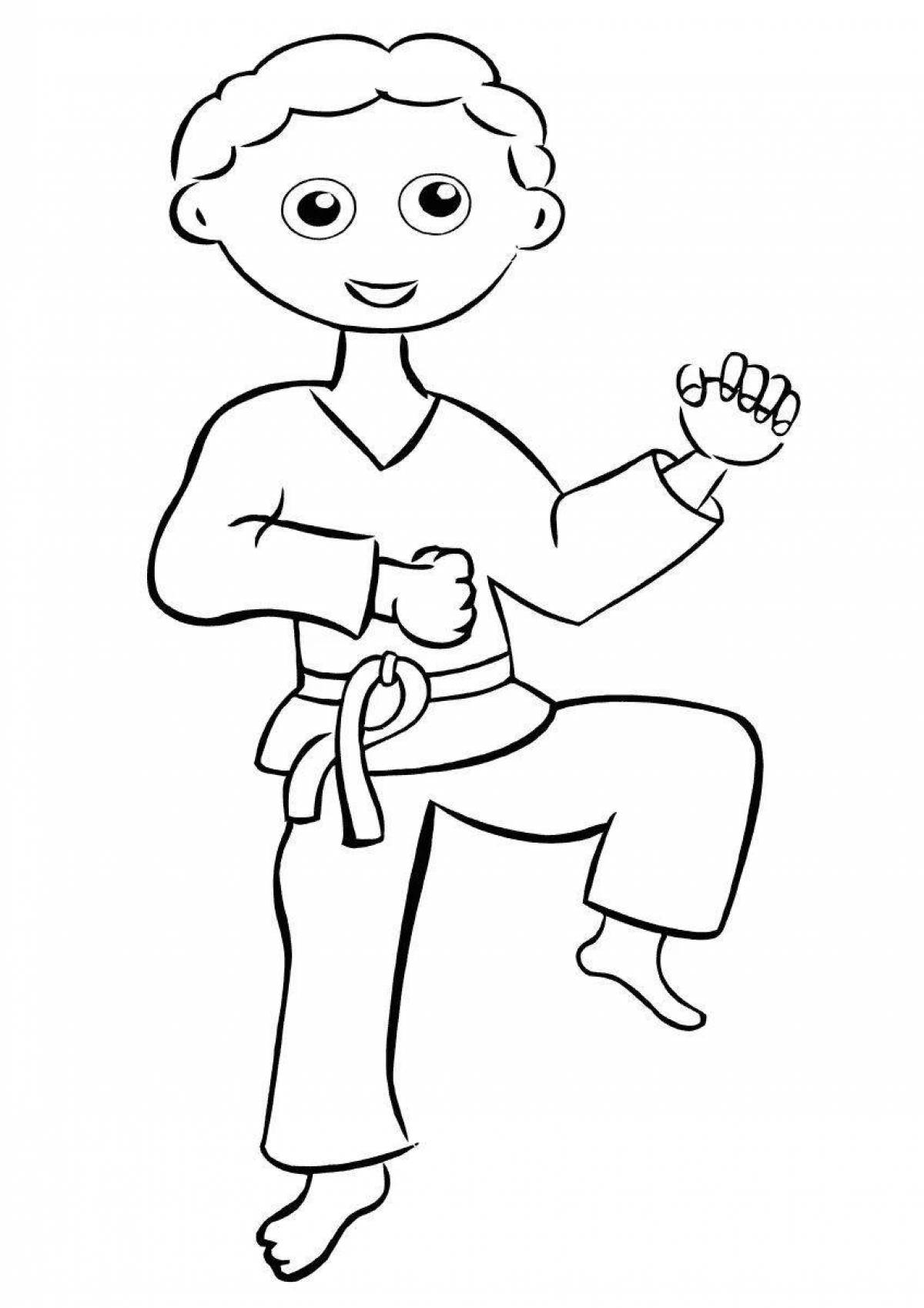 Amazing taekwondo coloring page