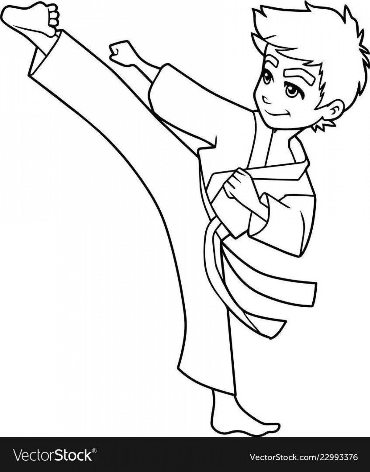 Shine taekwondo coloring page