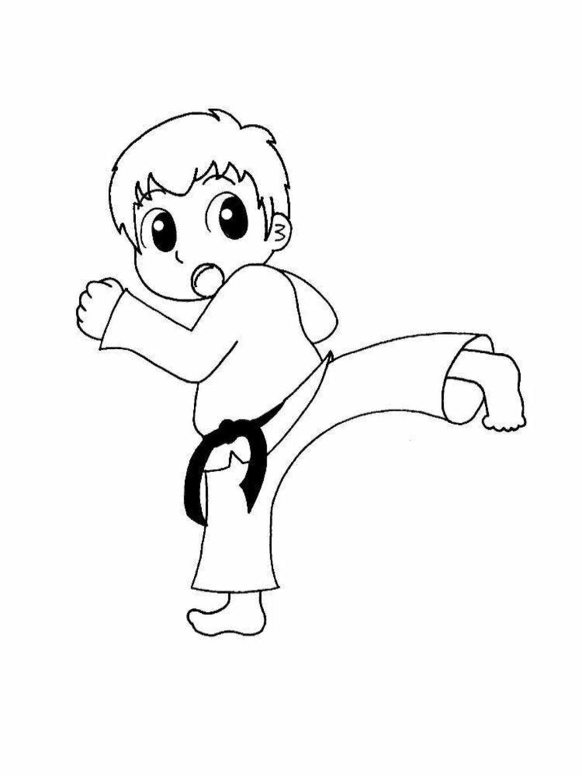Tempting taekwondo coloring page