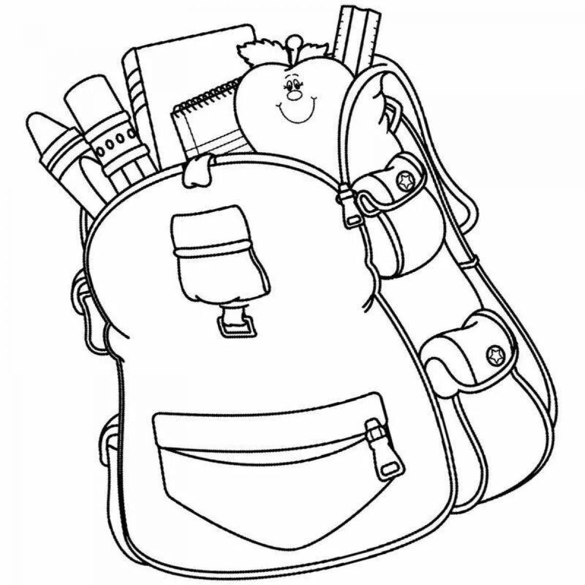 Holiday backpack coloring page