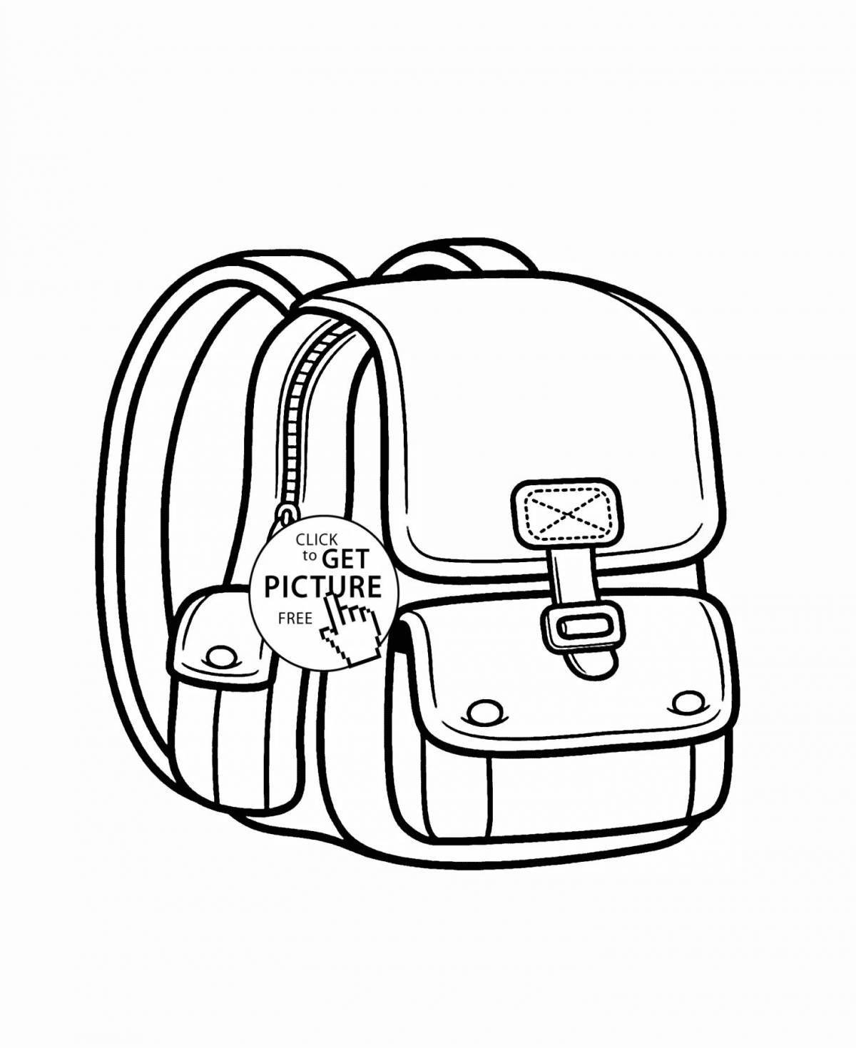 Magic backpack coloring page