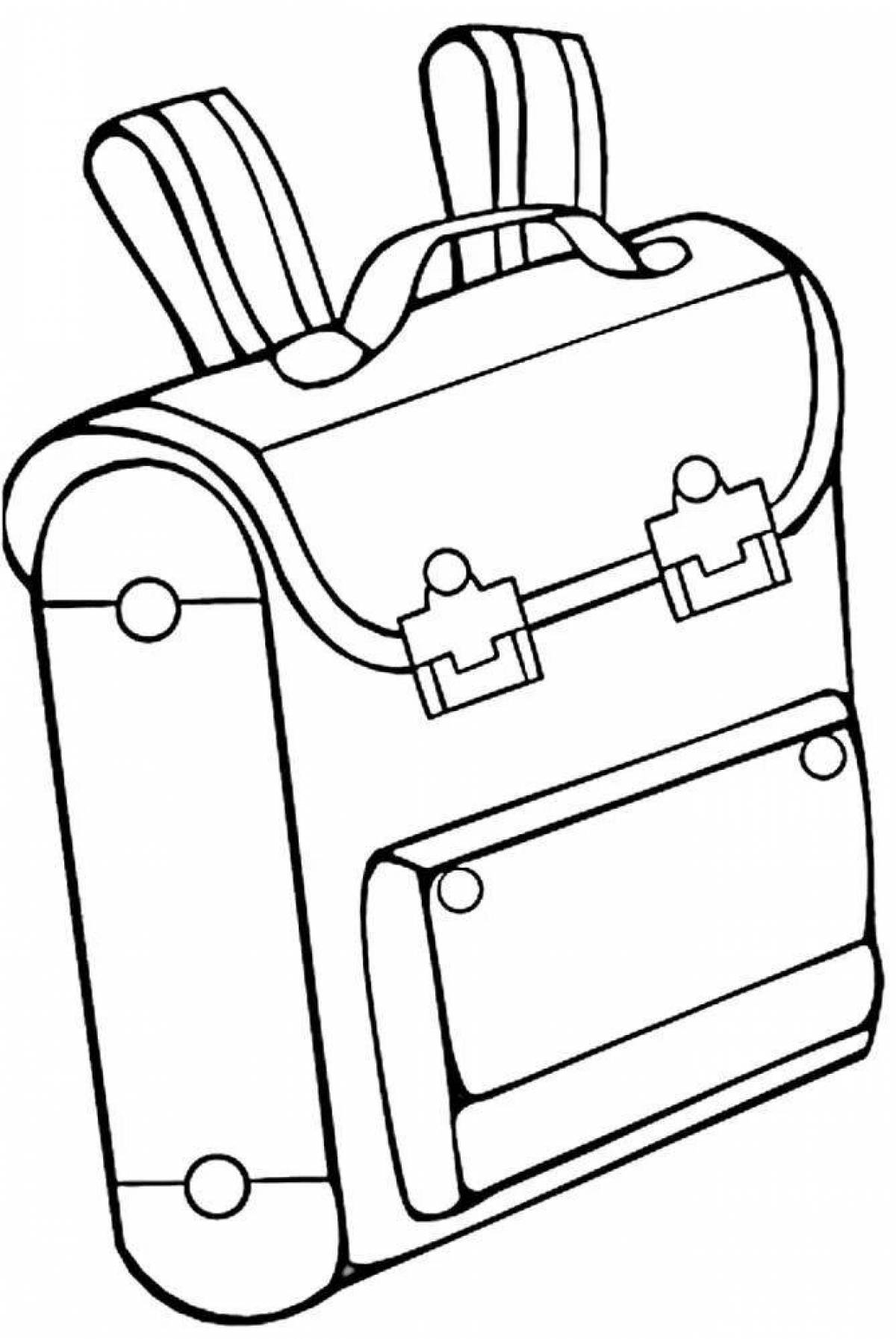 Attractive backpack coloring page