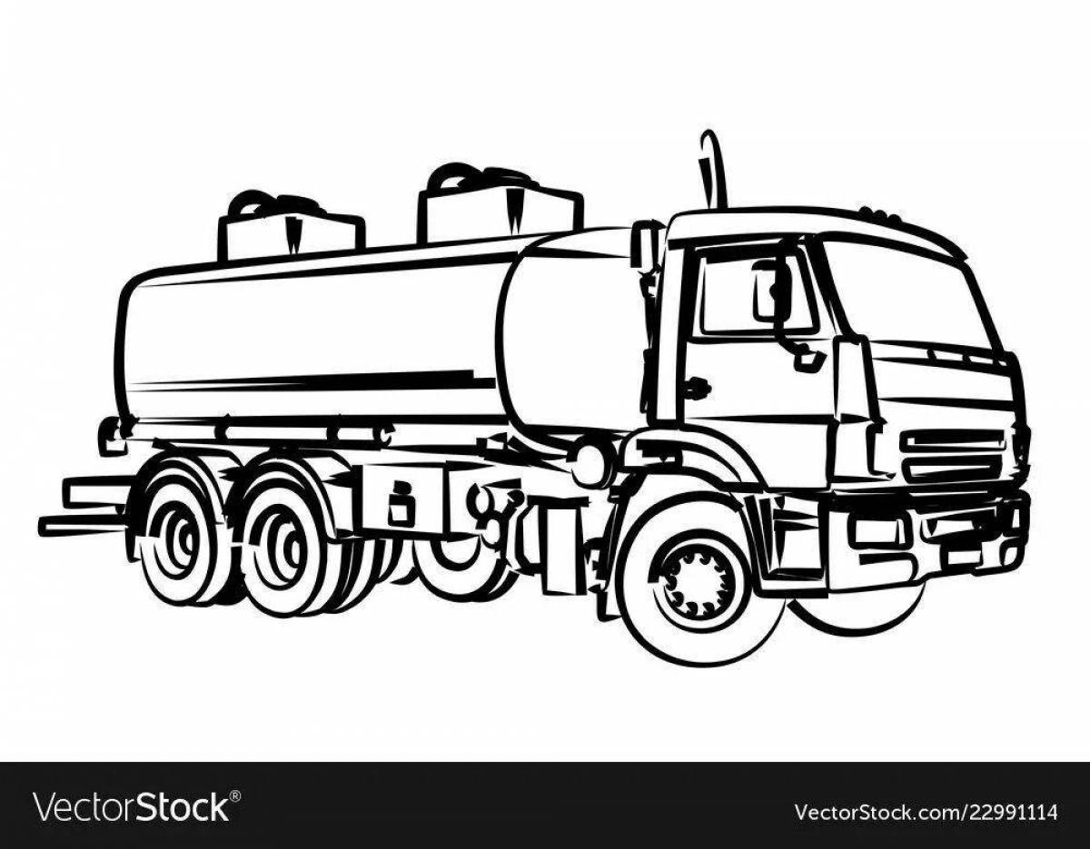 Animated water truck coloring page