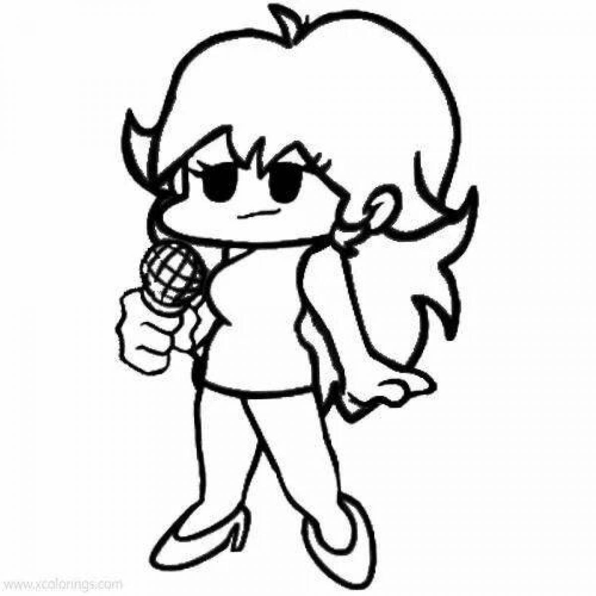 Funky girlfriend coloring page