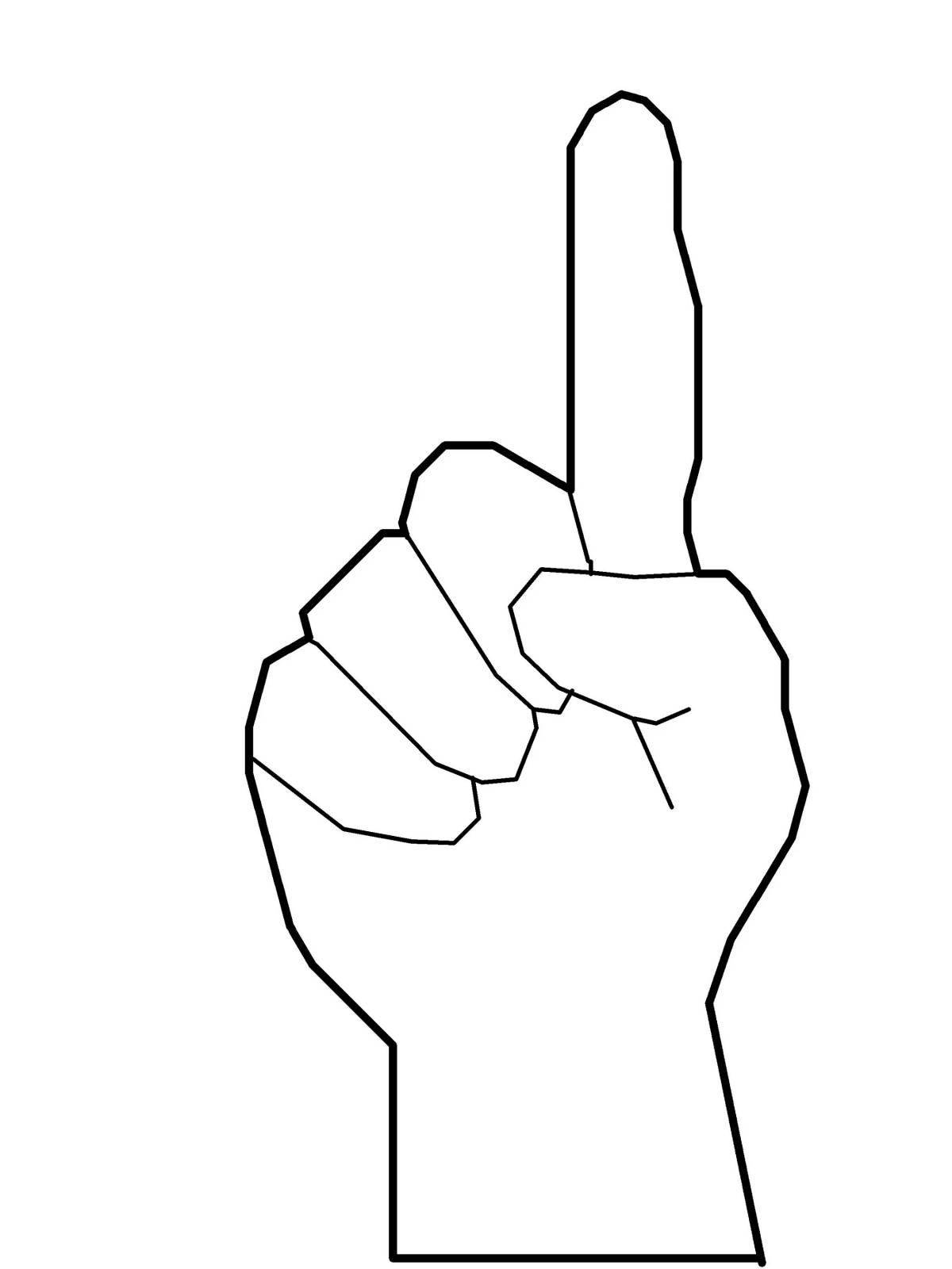 Happy finger coloring page