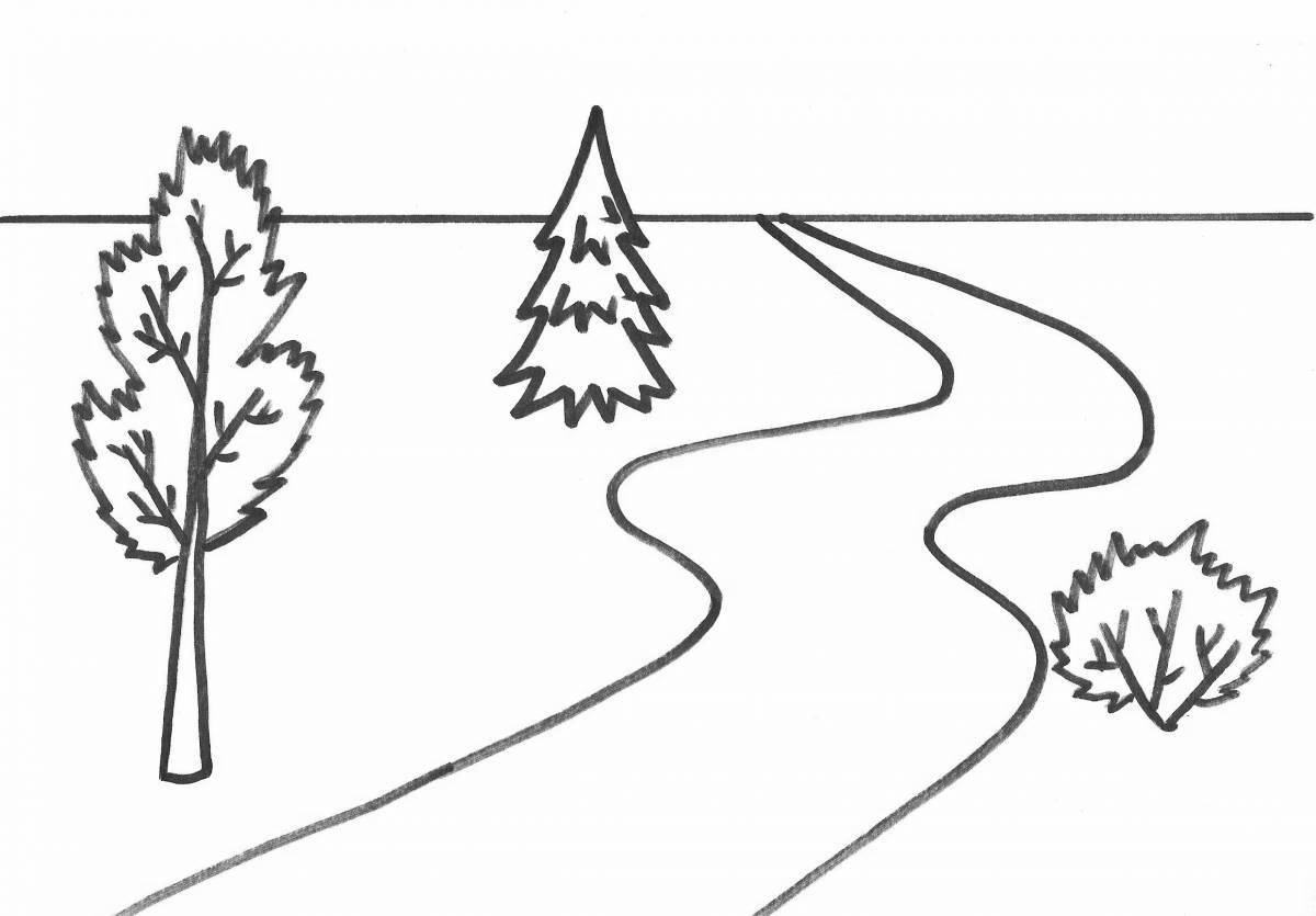Colorful track coloring page