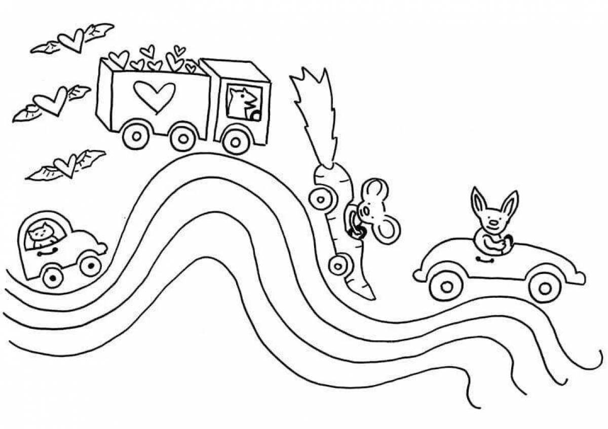 Live track coloring page