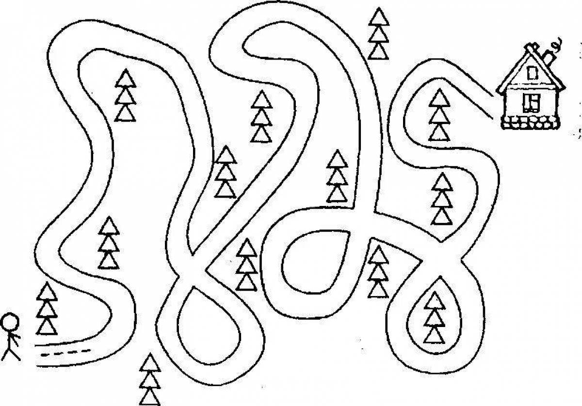 Playful track coloring page